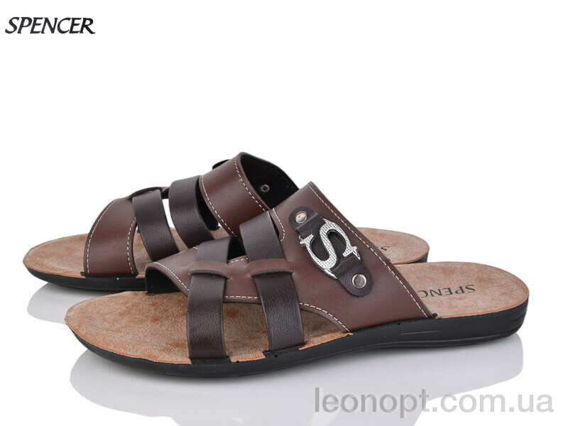 Шлепки Spencer 3554 коричневий
