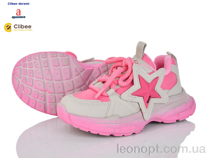 Кросівки Clibee-Doremi AB610-1 фліс grey-pink