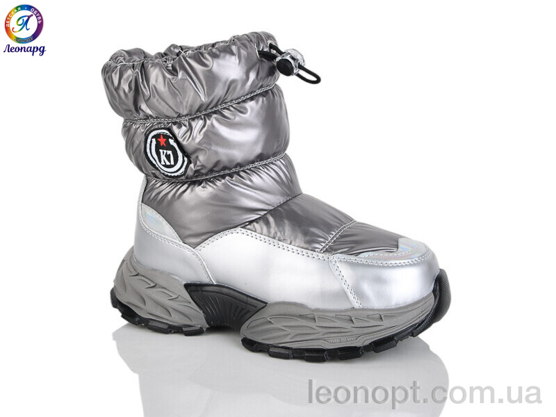 Дутики Леопард C11 silver