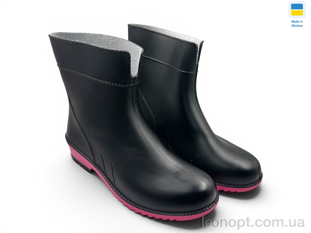Гумове взуття Rai shoes Літма чорно-рожевий