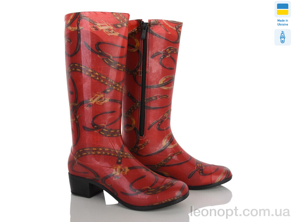 Гумове взуття Makers Shoes 002-229 червоний