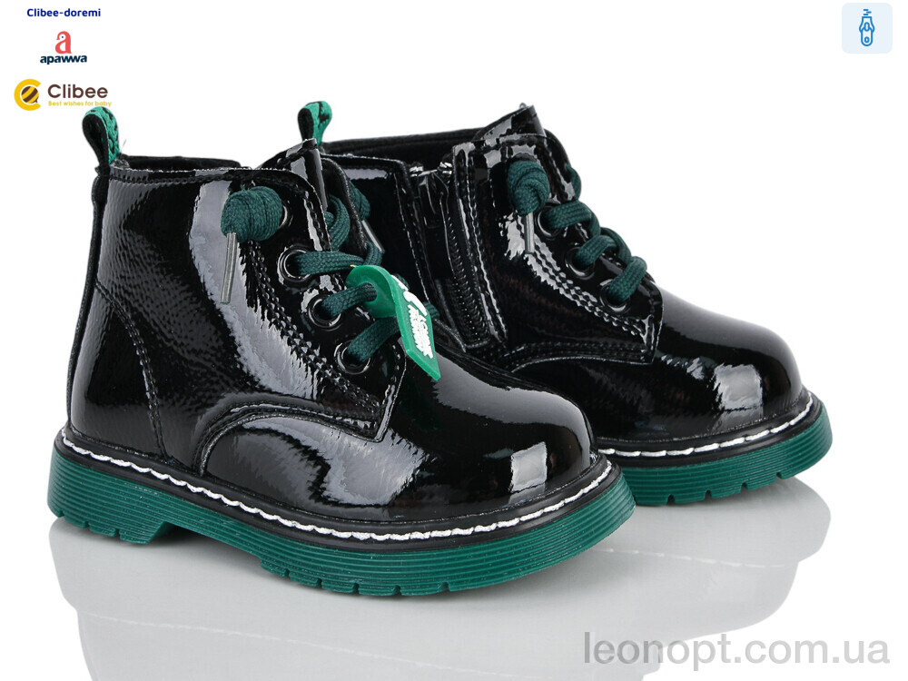 Черевики Clibee-Doremi ABC(P)708 black-green фліс