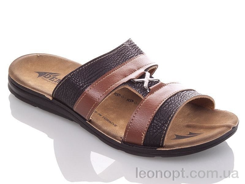 Шлепки DeMur M6833 black-camel