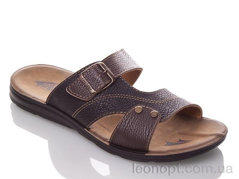 Шлепки DeMur M6834 black-brown