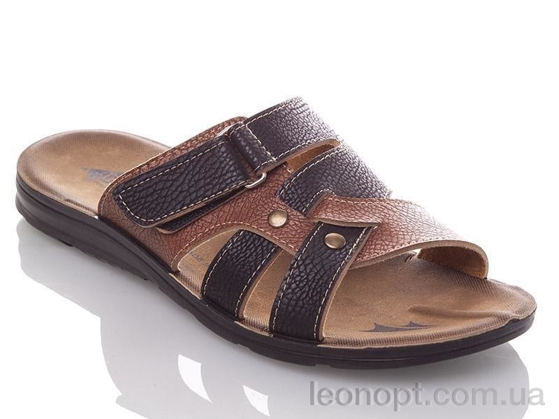 Шлепки DeMur M6844 black-camel
