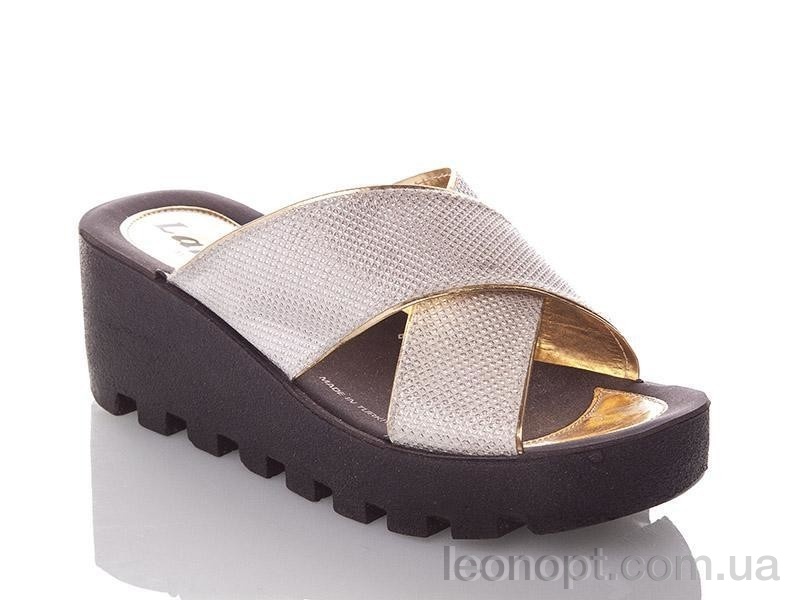 Шлепки DeMur W777-18-white-gold