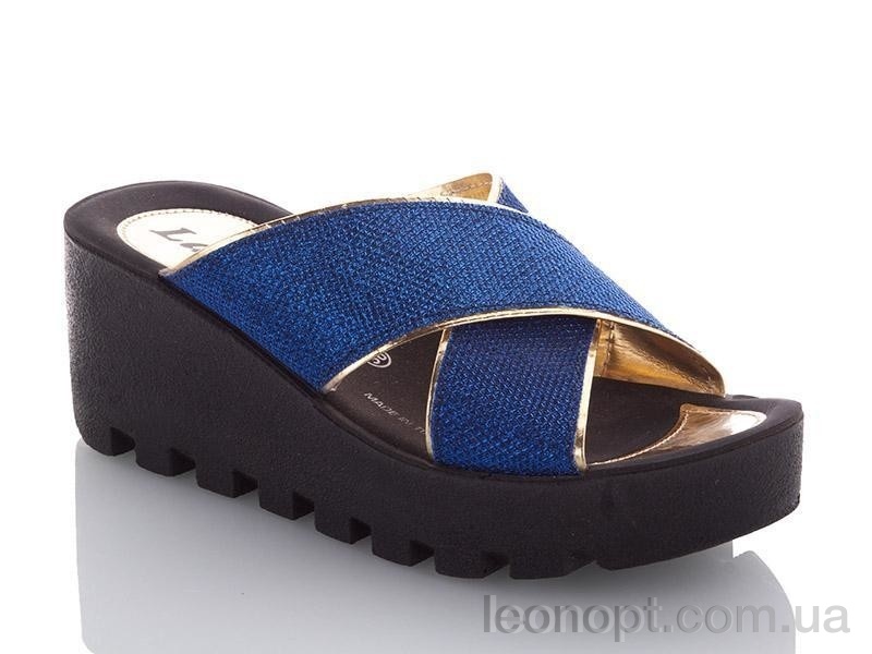 Шлепки DeMur W777-19 blue-gold