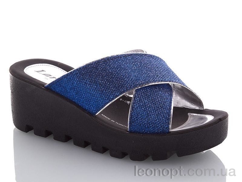 Шлепки DeMur W777-19 blue-silver
