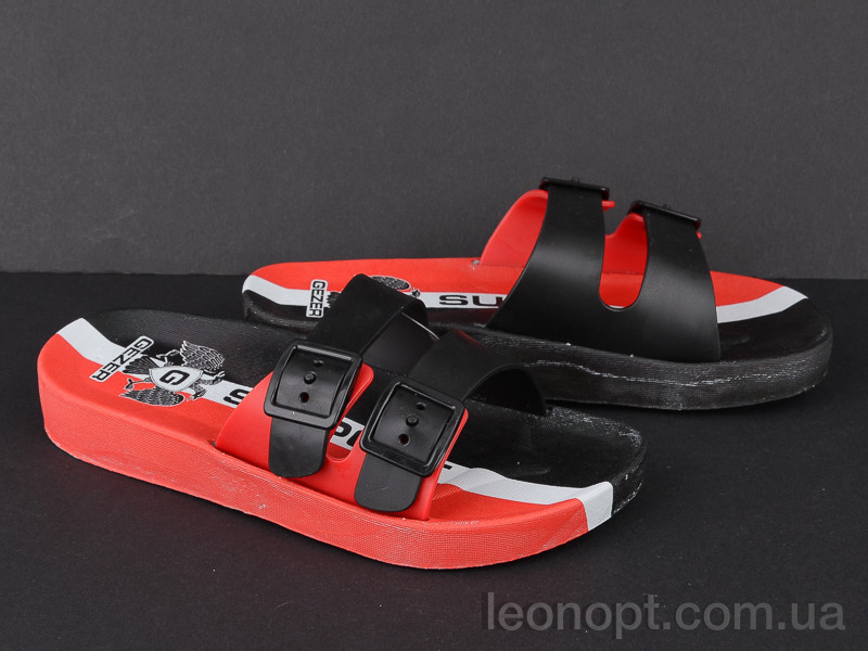 Шлепки Violeta 12329 black-red