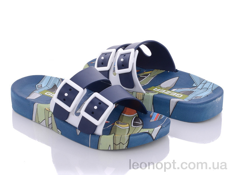 Шлепки Violeta 11379 blue-khaki