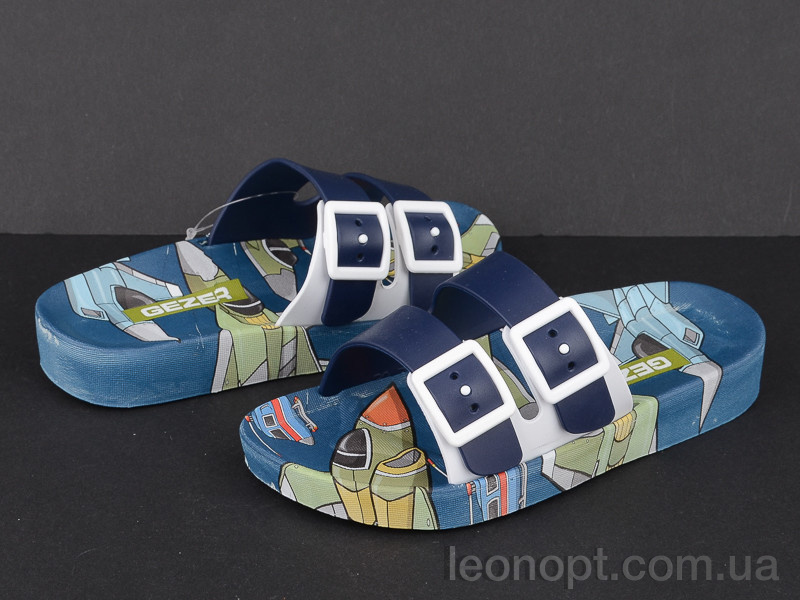 Шлепки Violeta 11379 blue-khaki