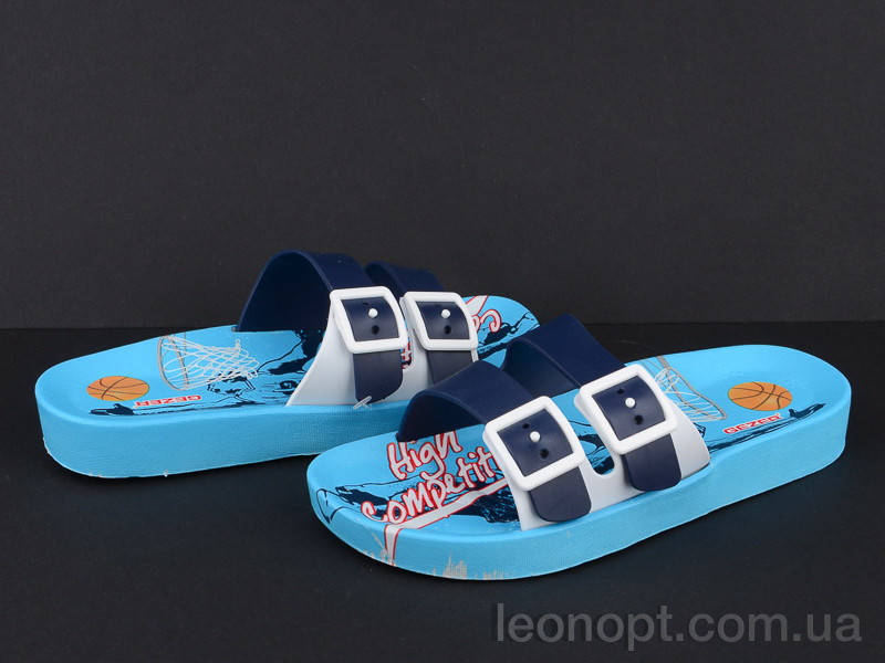 Шлепки Violeta 11378 white-blue