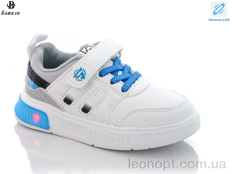 Кроссовки Башили D802-1K LED white-blue