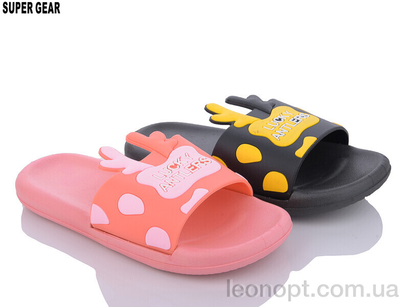 Шлепки Super Gear 759 black-pink mix
