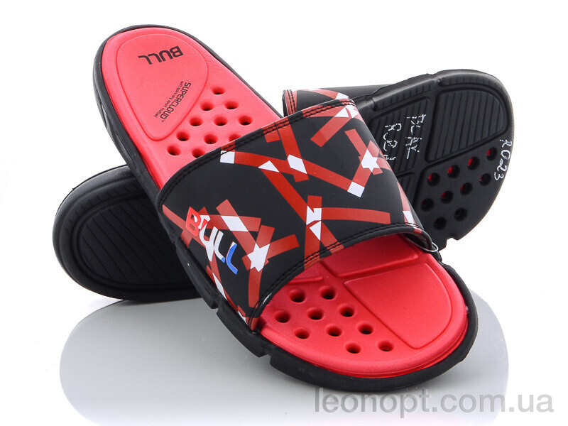 Шльопанці Obuvok R023  black-red