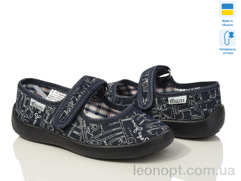Капці Slippers Школа без вишивки синій