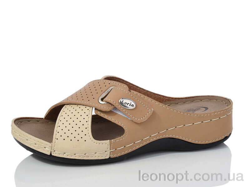 Шльопанці Sali-2 D106 beige-d.beige